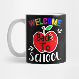 Welcome Back To School Red Apple Happy First Day Of School Mug